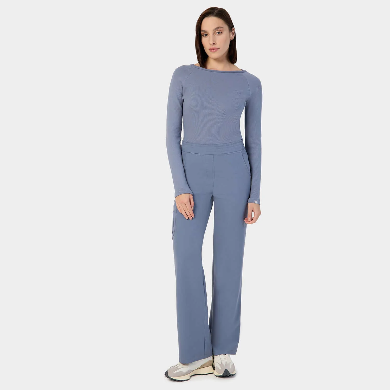 Longsleeve medyczny damski - INK BLUE - Image 3