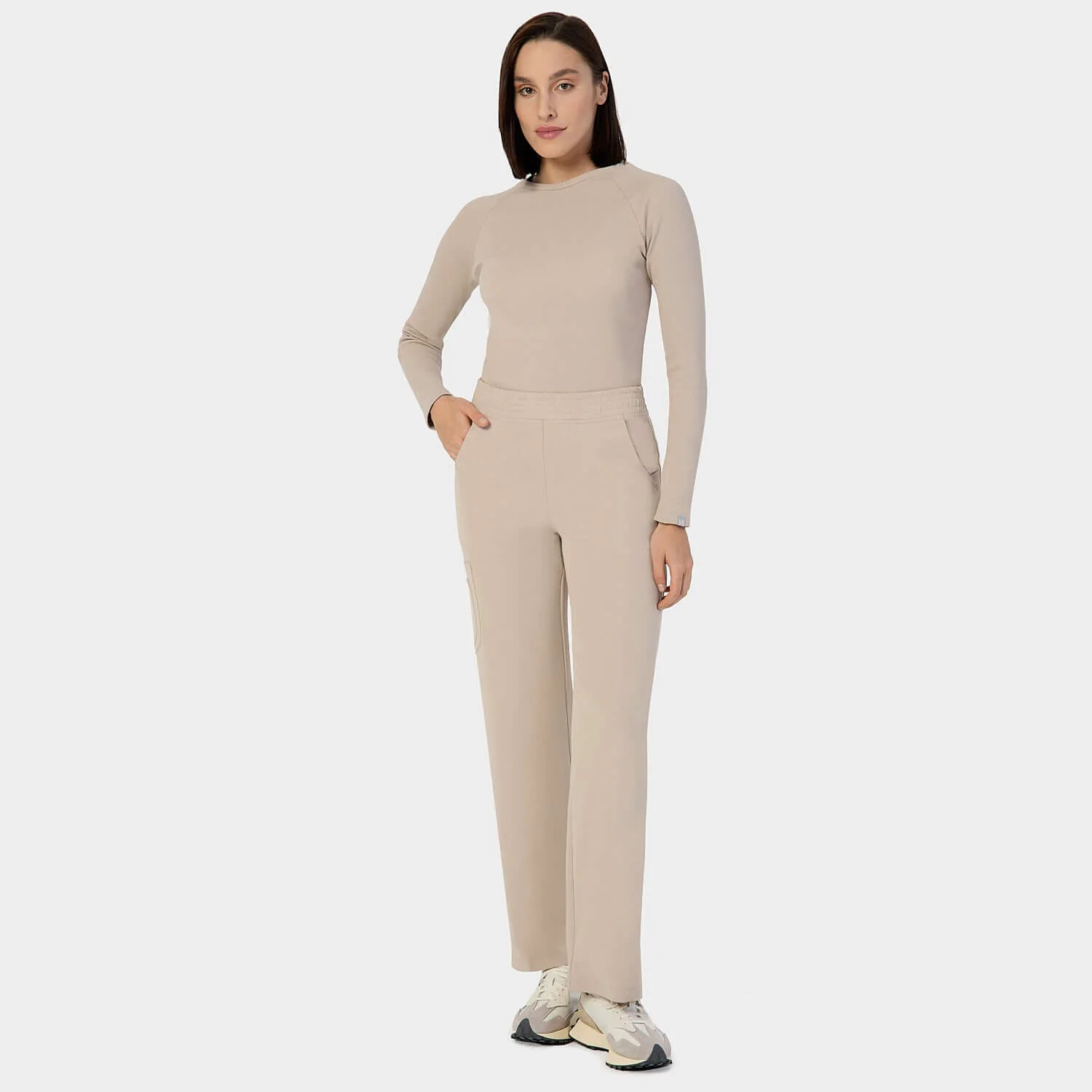 Longsleeve medyczny damski - LATTE - Image 2