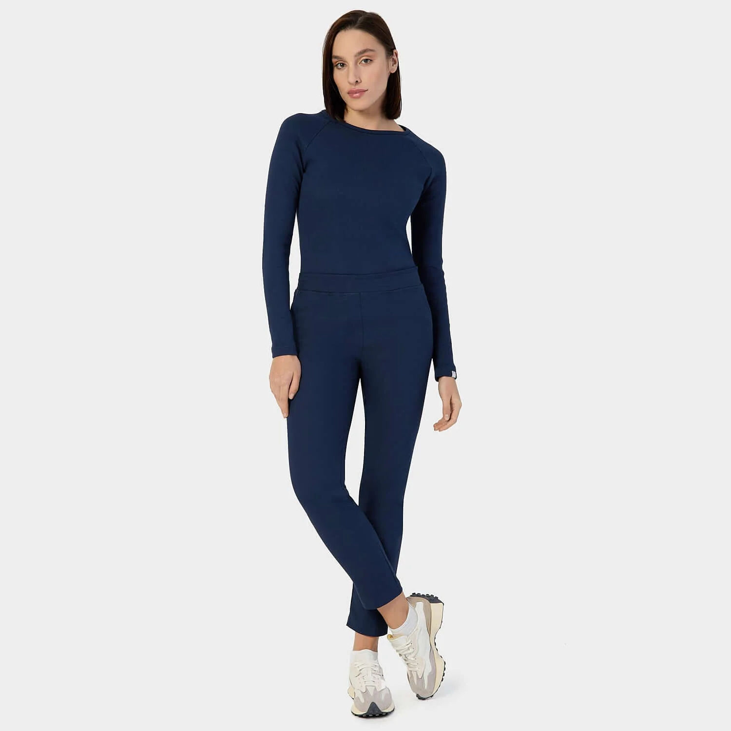 Longsleeve medyczny damski - NAVY - Image 2