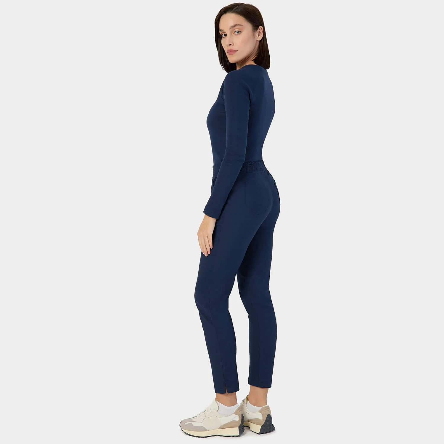 Longsleeve medyczny damski - NAVY - Image 3
