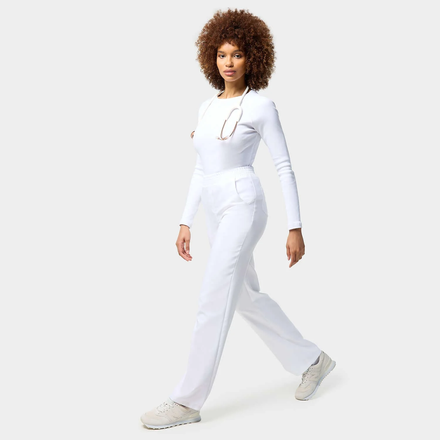 Longsleeve medyczny damski - WHITE - Image 2