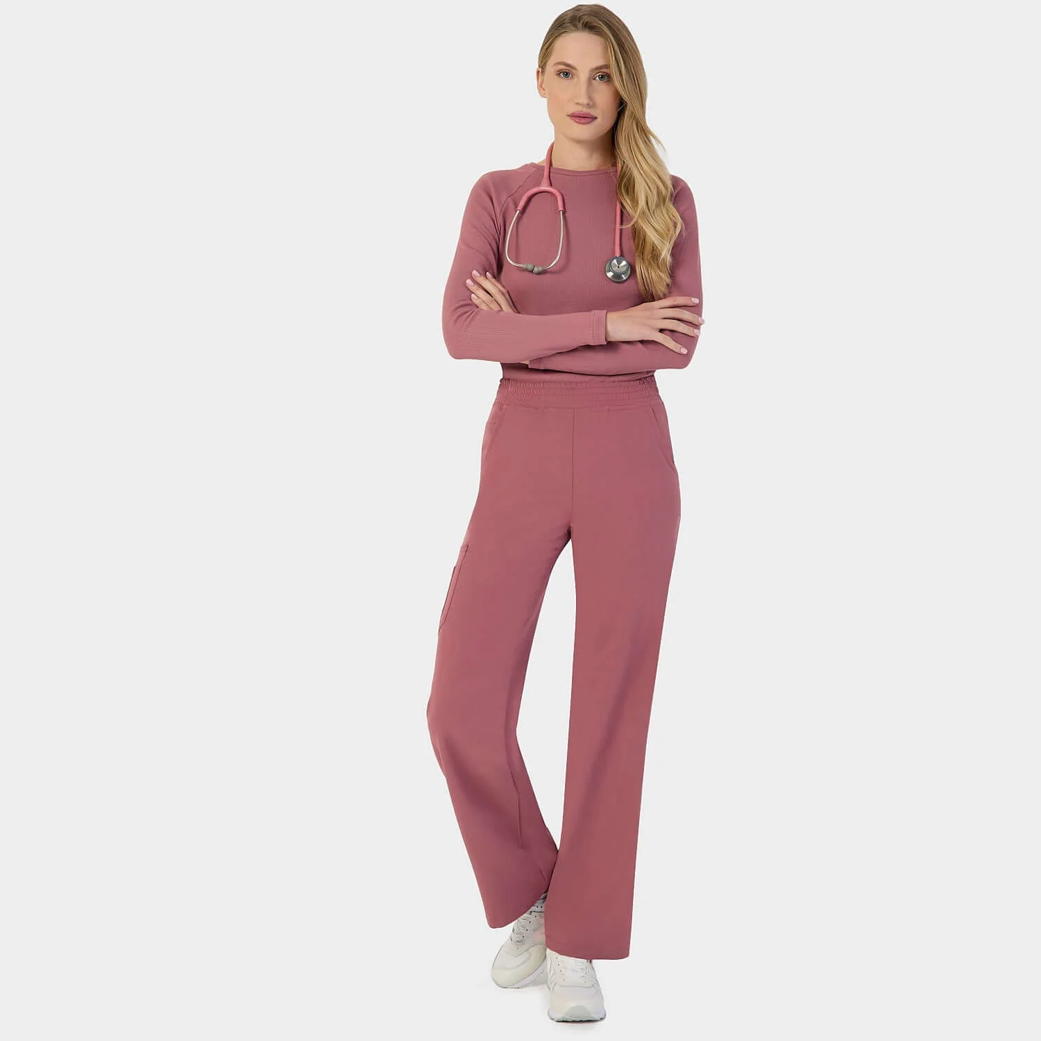 Longsleeve medyczny damski - WILD ROSE - Image 2