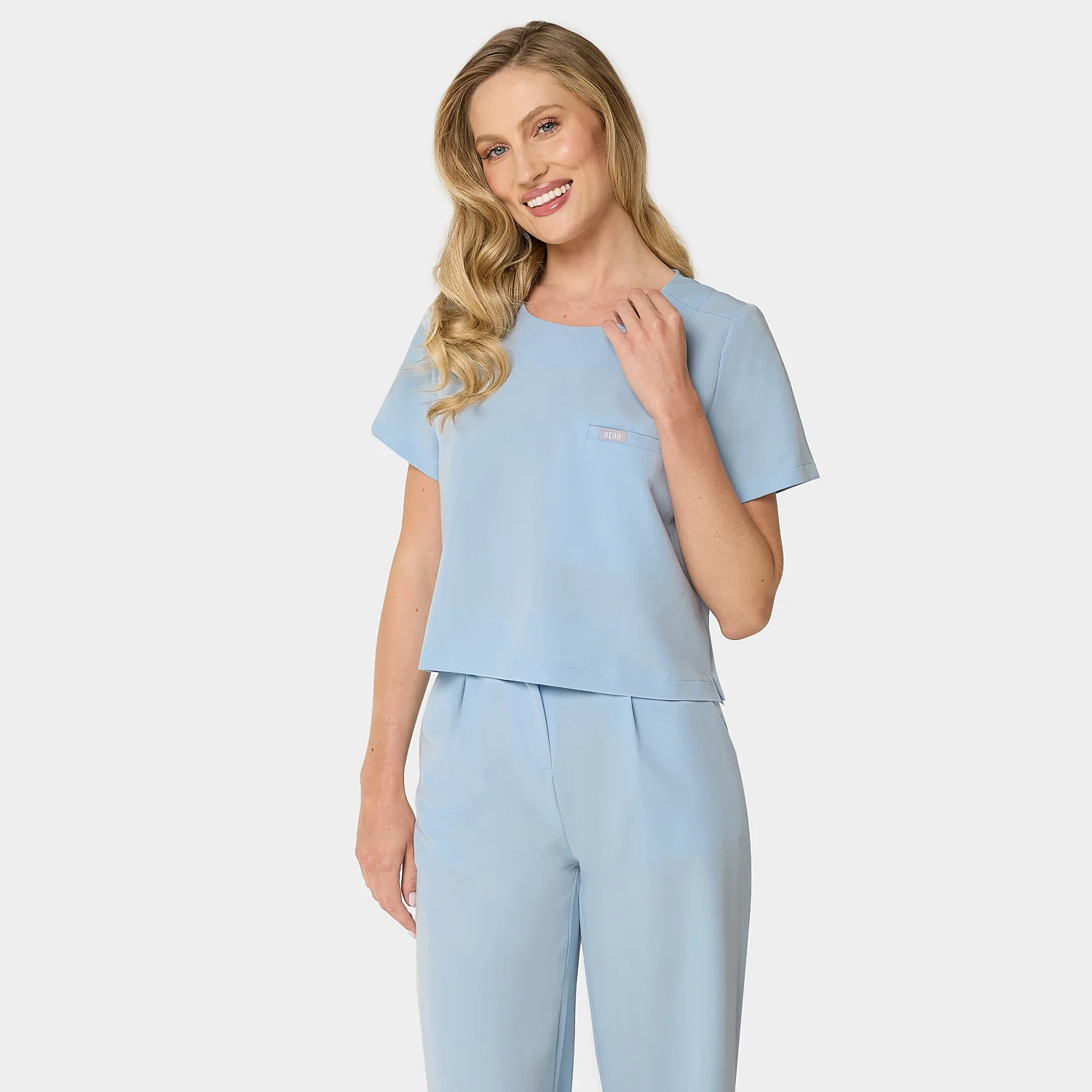 Spodnie medyczne damskie Aura BABY BLUE - Image 3