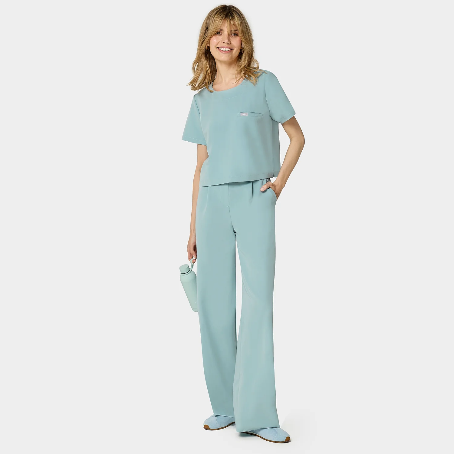Spodnie medyczne damskie Aura CLOUDY BLUE