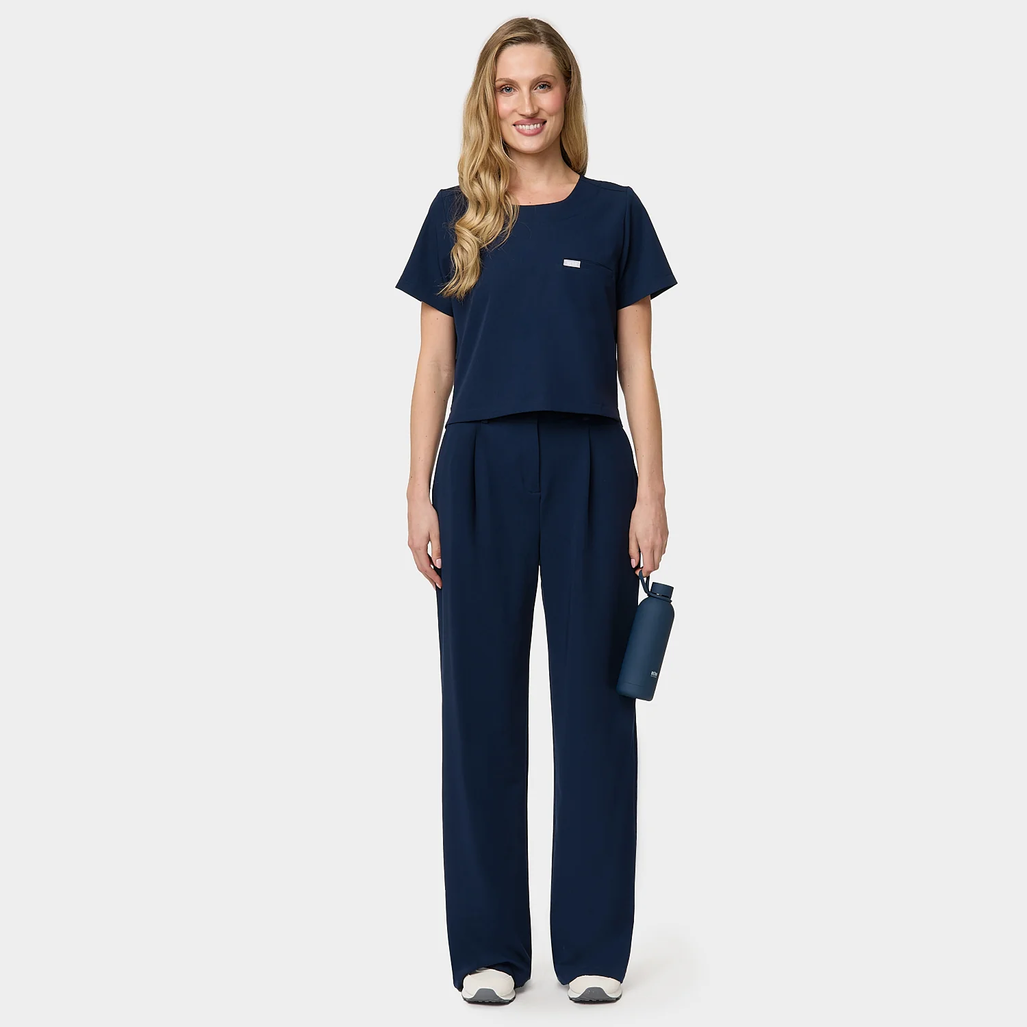 Spodnie medyczne damskie Aura NAVY - Image 3