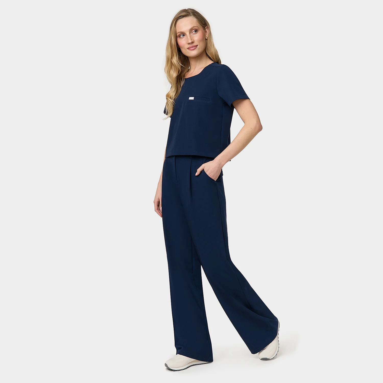 Spodnie medyczne damskie Aura NAVY - Image 4