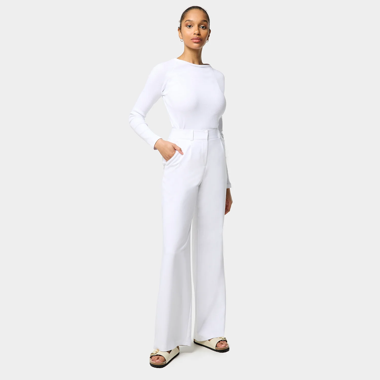 Spodnie medyczne damskie Aura WHITE - Image 6