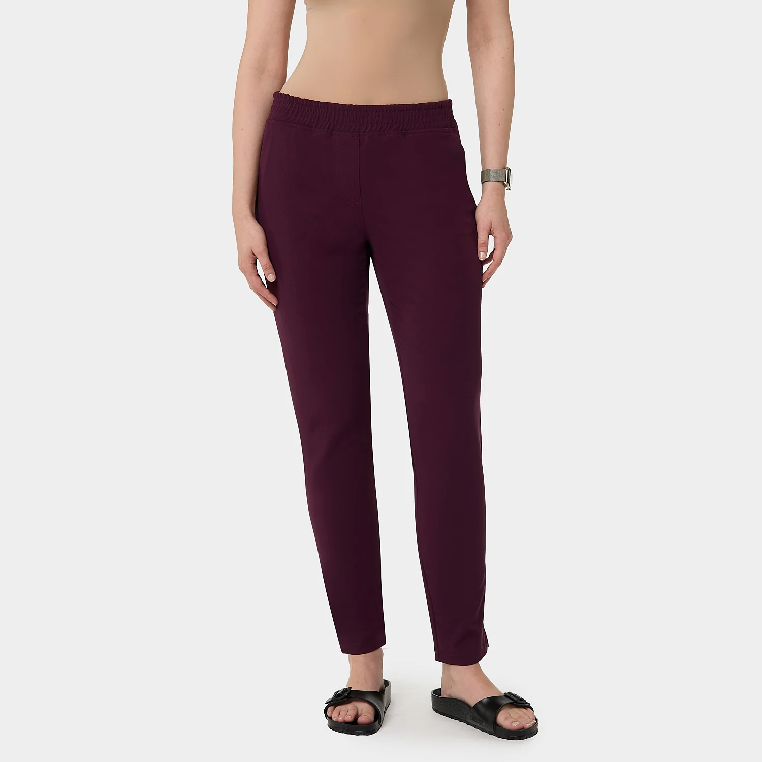 Spodnie medyczne damskie - BURGUNDY