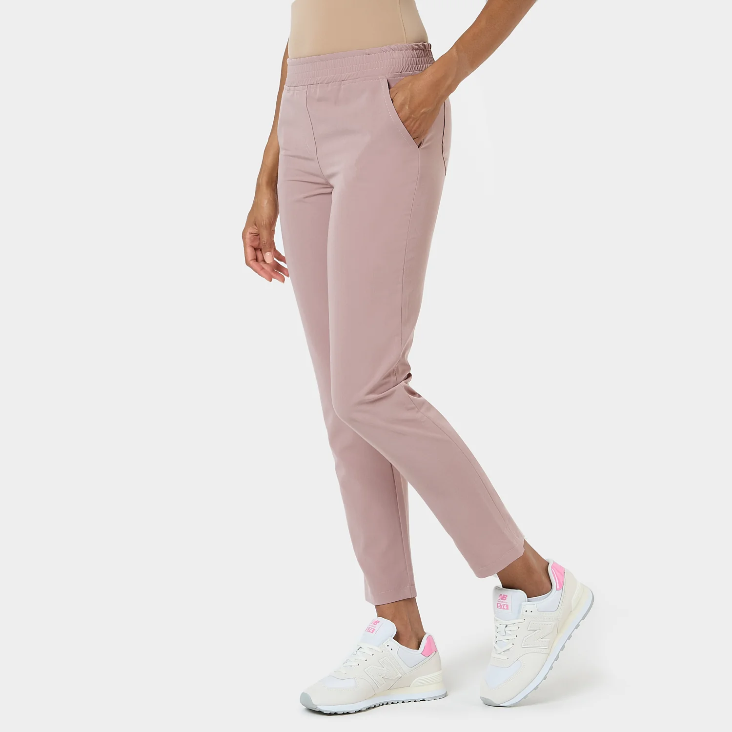 Spodnie medyczne damskie - DUSTY PINK