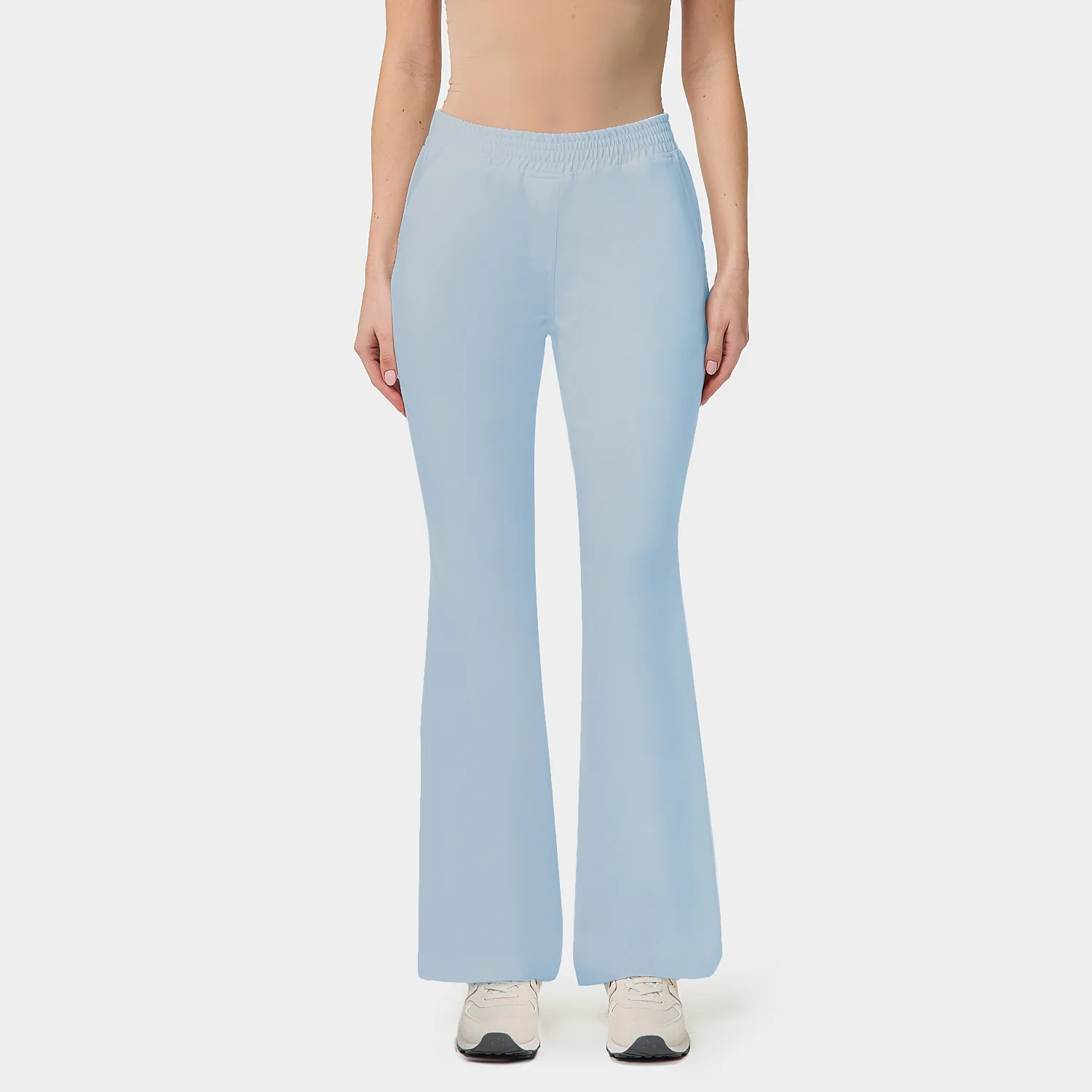 Spodnie medyczne damskie flare BABY BLUE - Image 2
