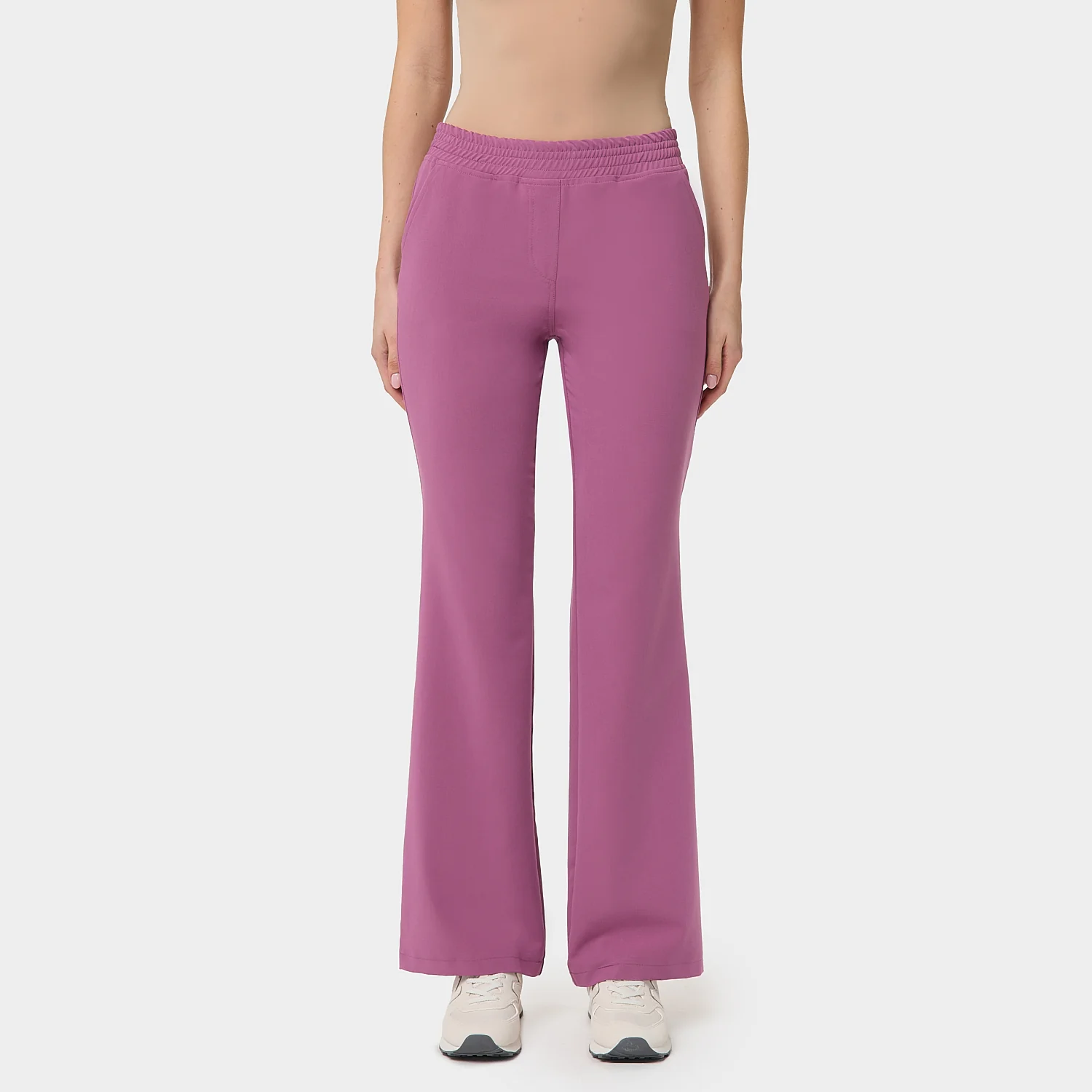 Spodnie medyczne damskie flare BERRY CRUSH - Image 3