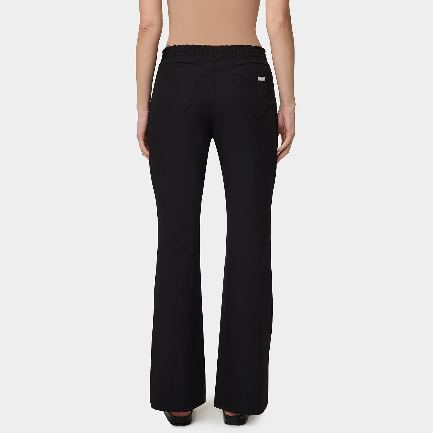 Spodnie medyczne damskie flare BLACK - Image 2