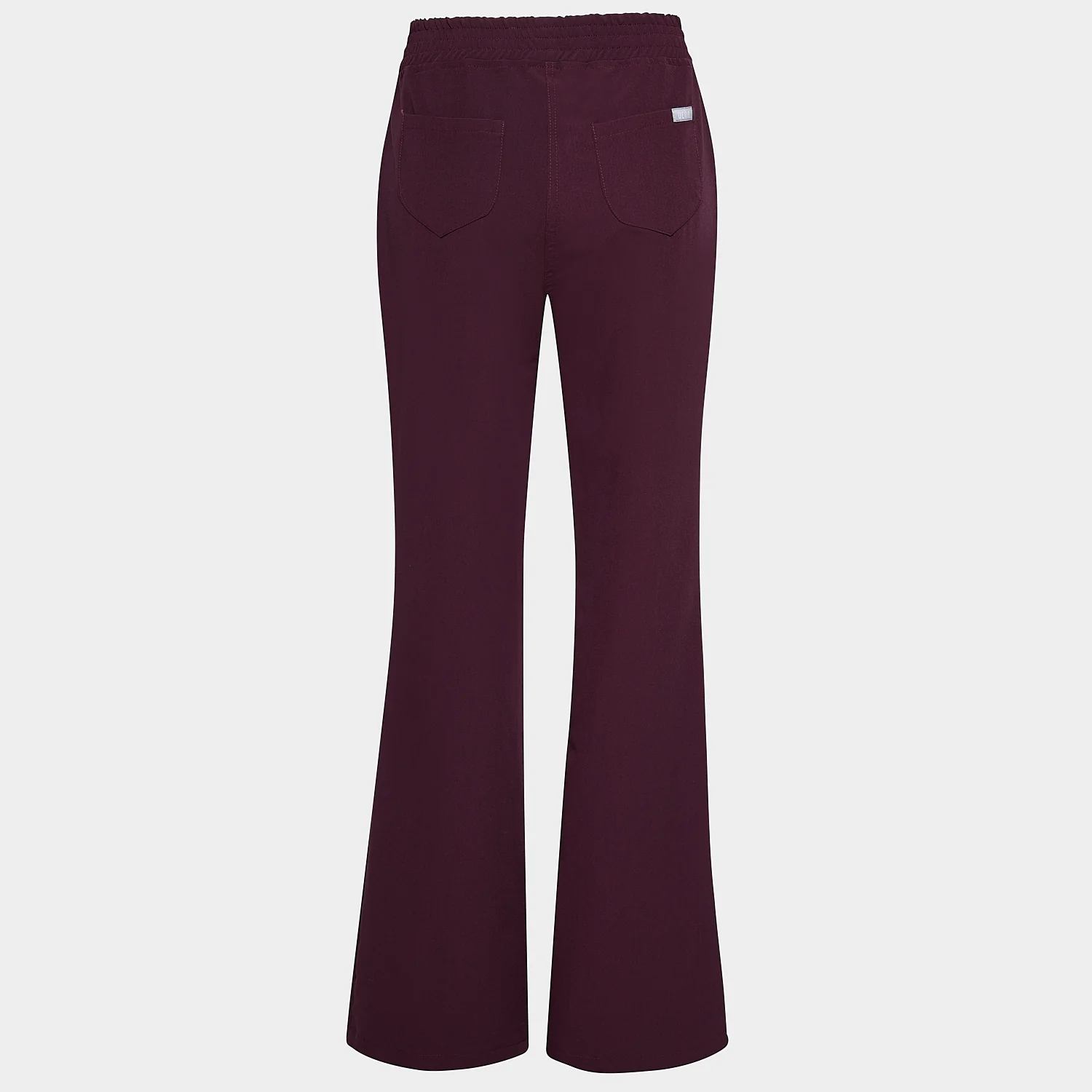 Spodnie medyczne damskie flare BURGUNDY - Image 3