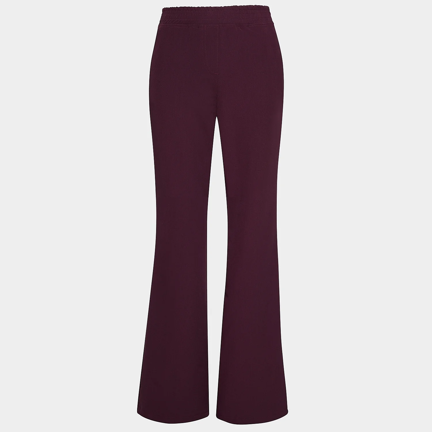 Spodnie medyczne damskie flare BURGUNDY - Image 4