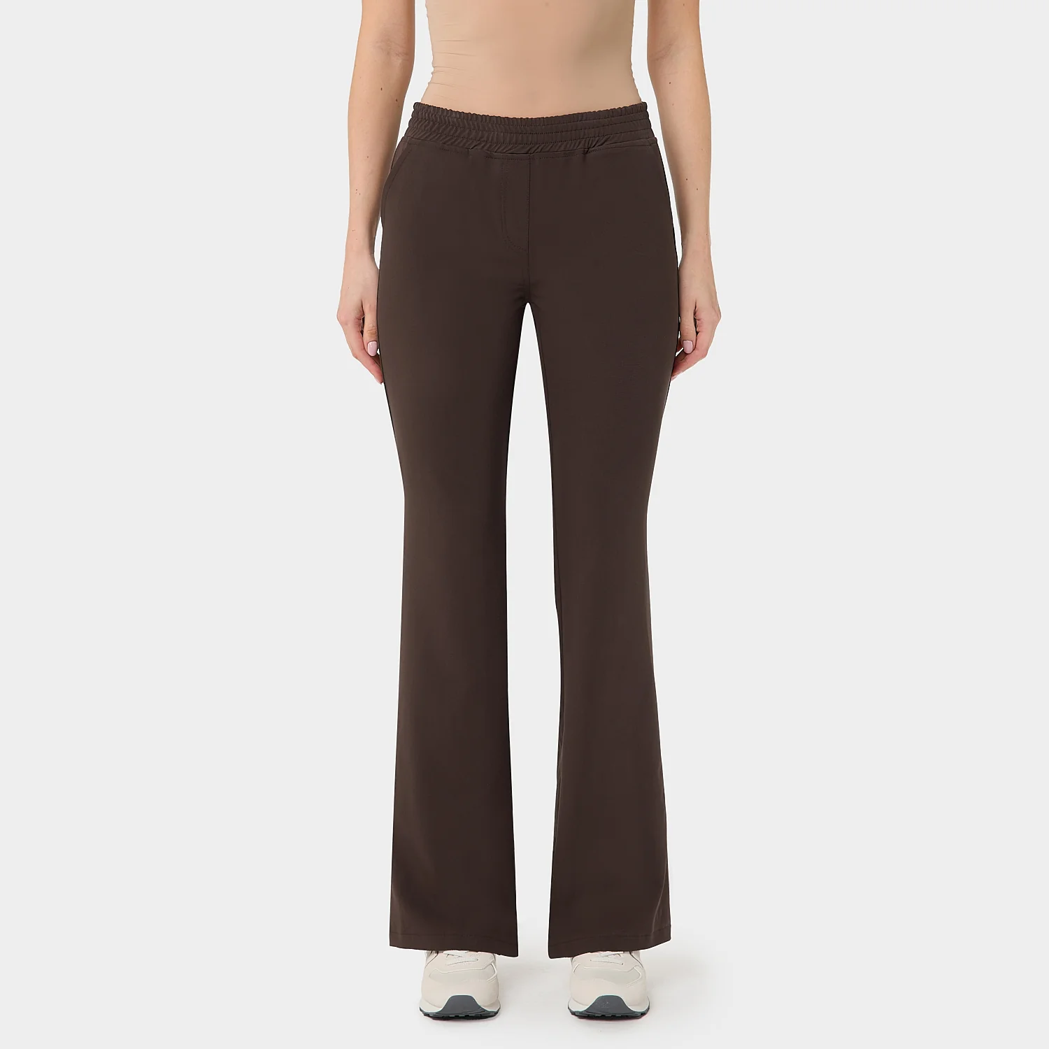 Spodnie medyczne damskie flare DARK CHOCOLATE