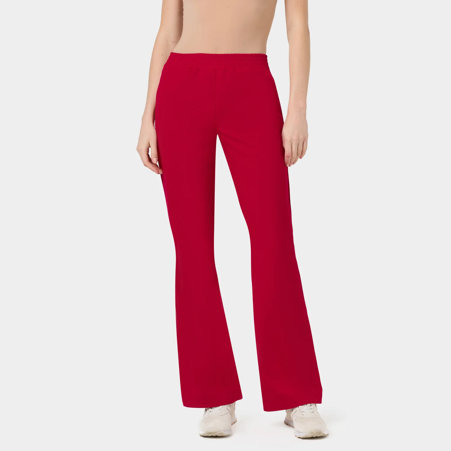 Spodnie medyczne damskie flare RED CHERRY - Image 2