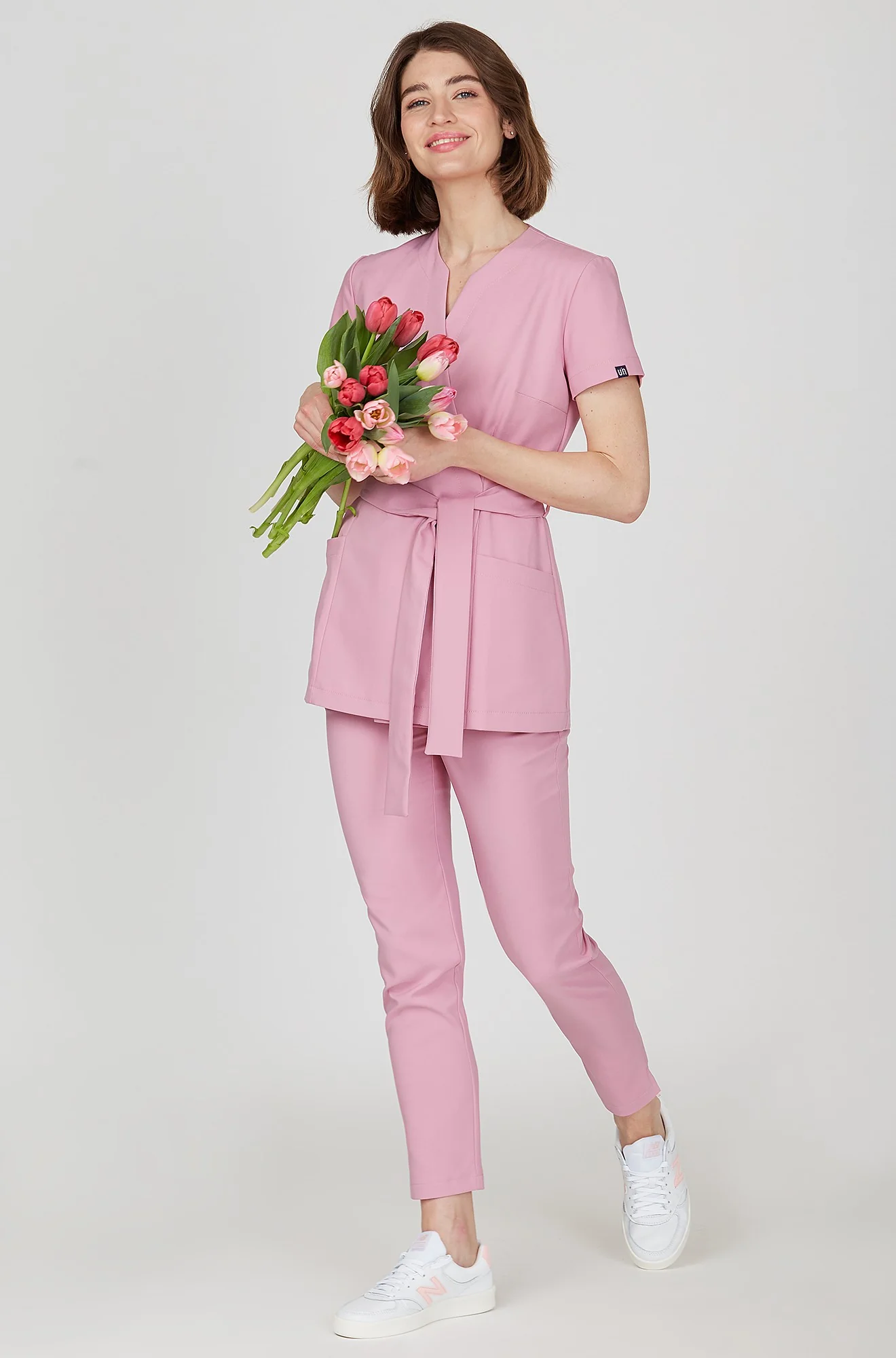 Spodnie medyczne damskie - LILAC PINK - Image 3