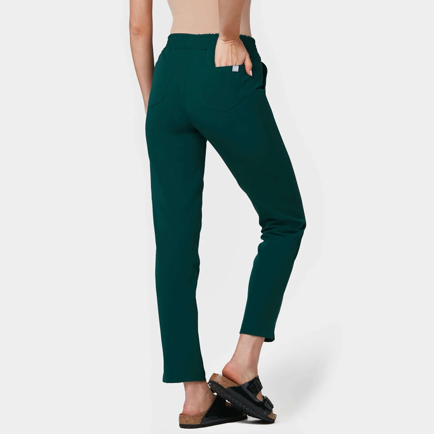 Spodnie medyczne damskie - MOSS GREEN