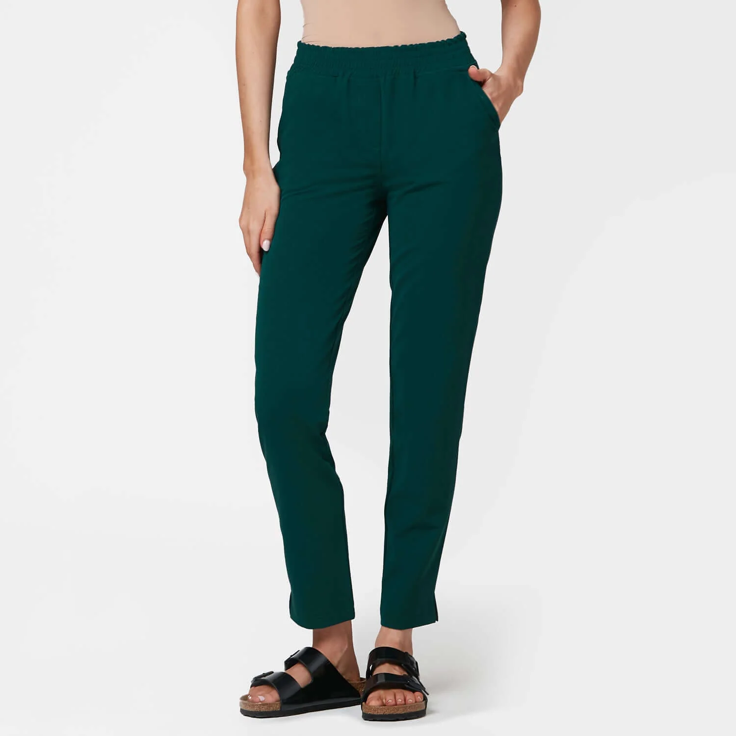 Spodnie medyczne damskie - MOSS GREEN - Image 2