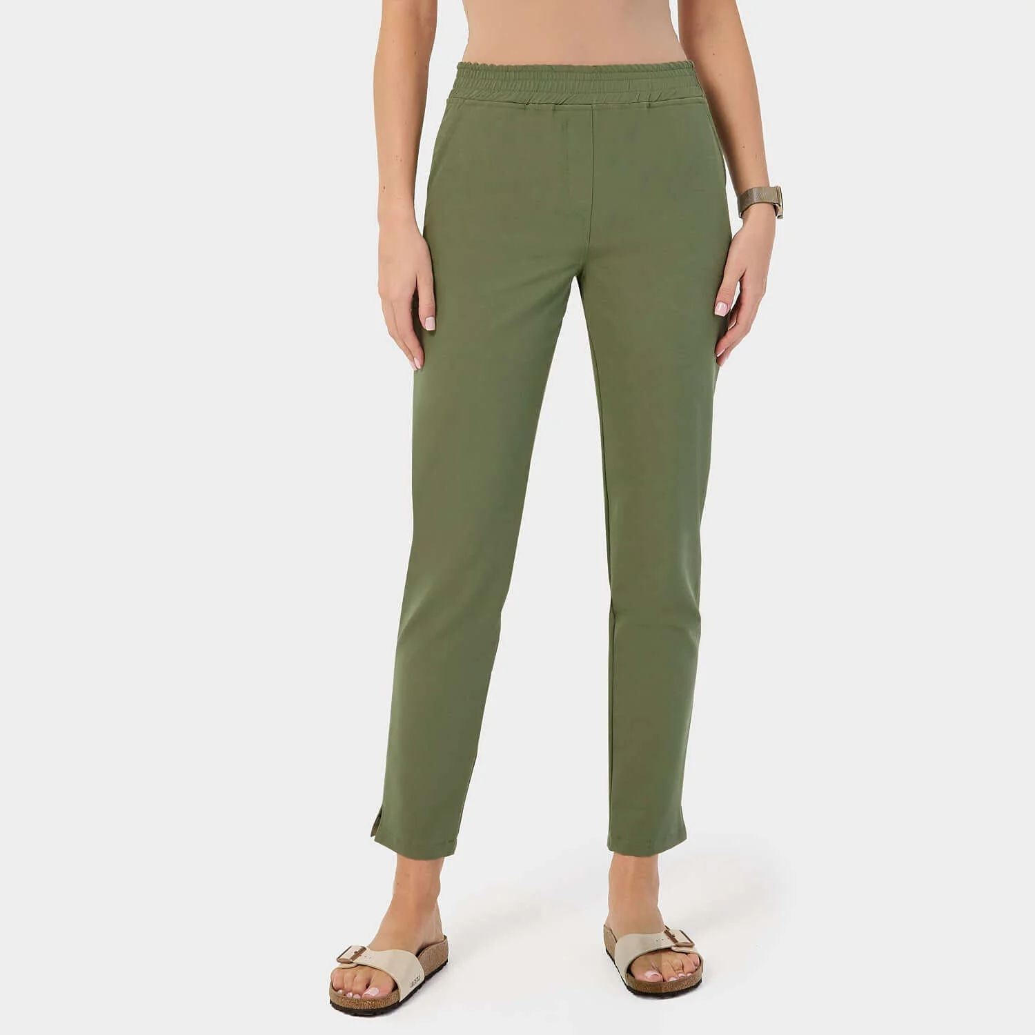 Spodnie medyczne damskie - OLIVE - Image 2