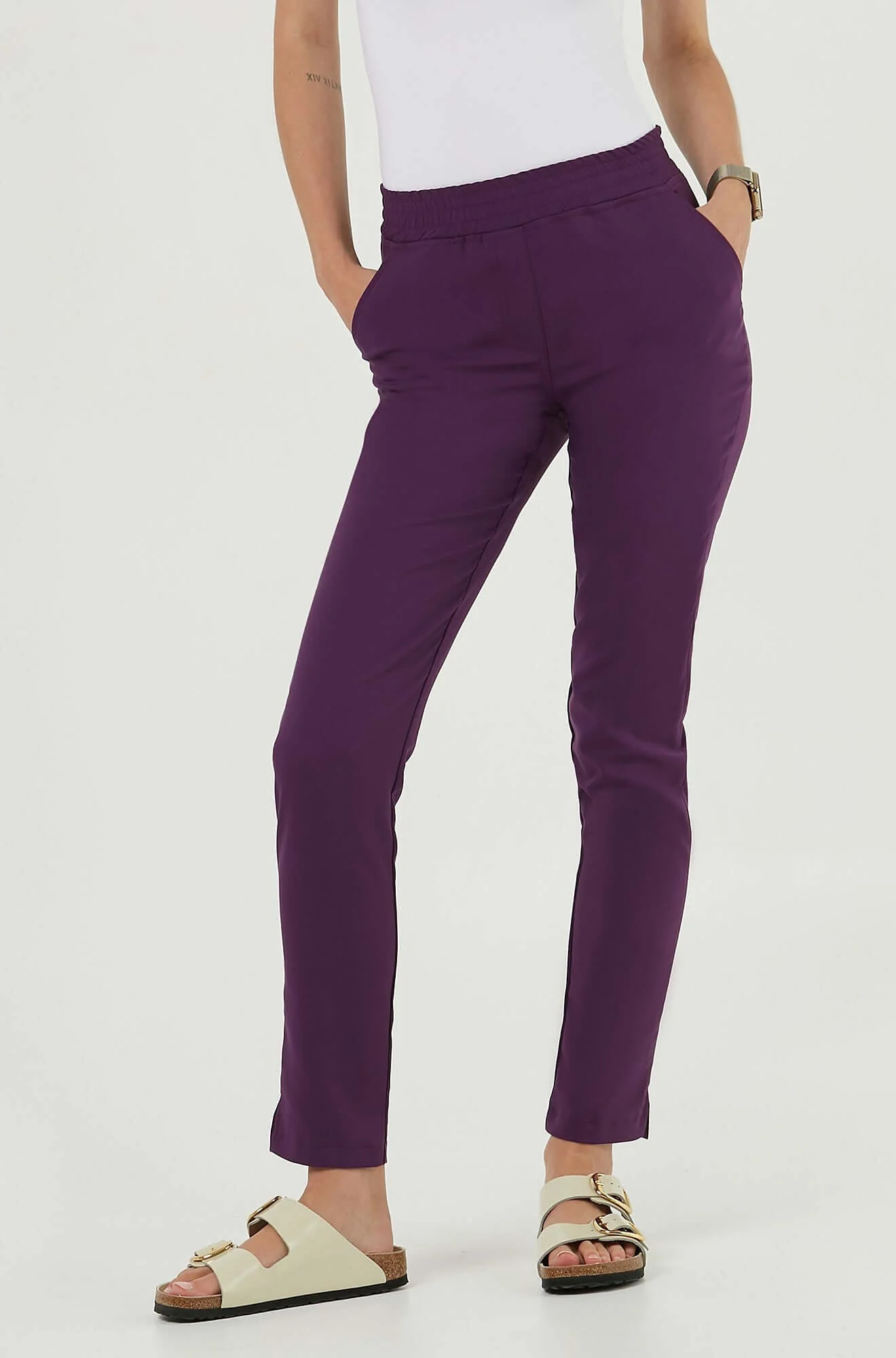 Spodnie medyczne damskie - ROYAL PLUM - Image 2
