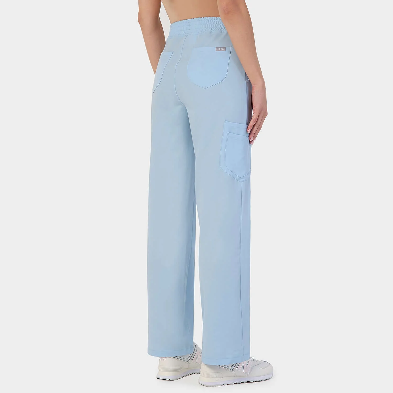 Spodnie medyczne damskie szerokie - BABY BLUE - Image 4