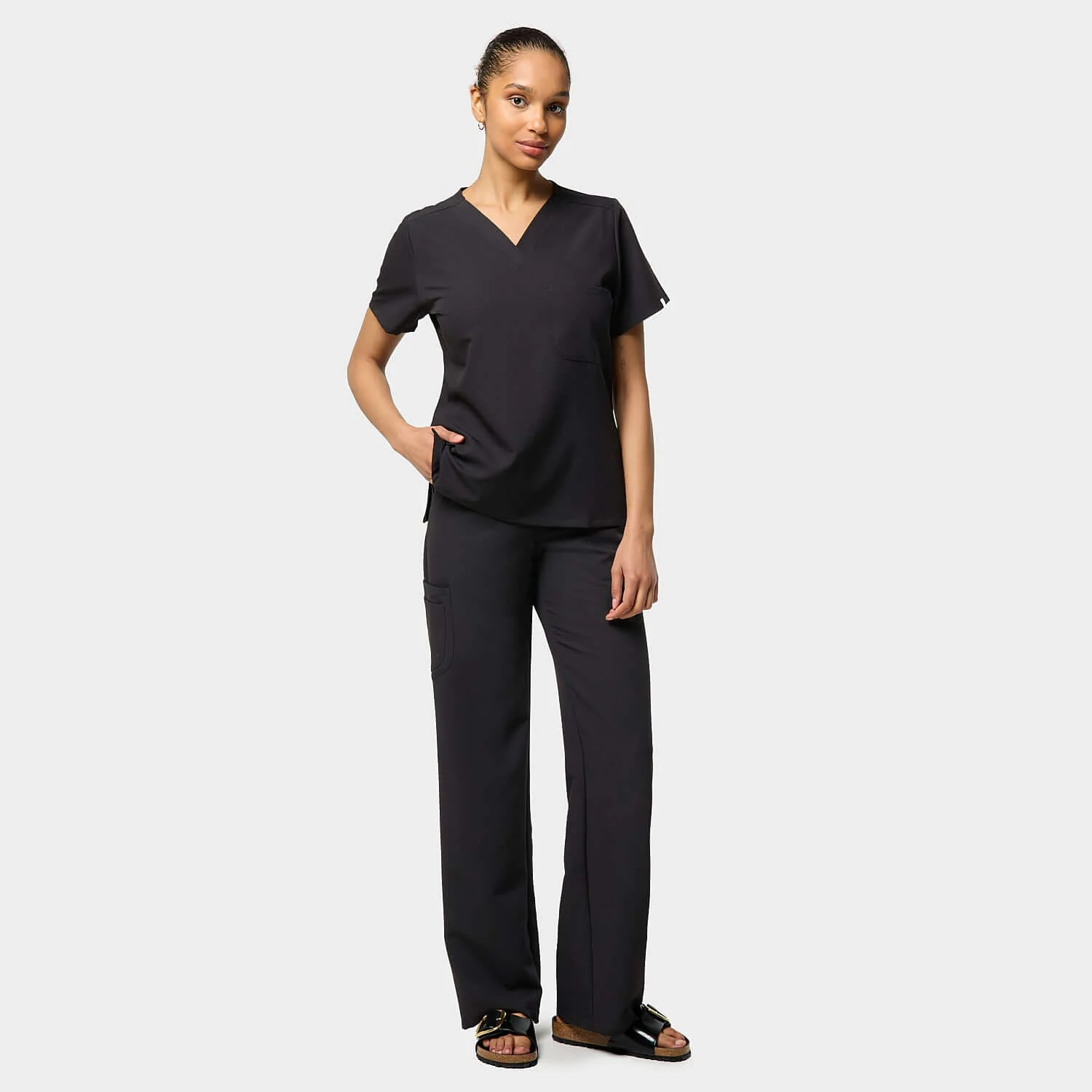 Bluza medyczna ARIA - BLACK - Image 2