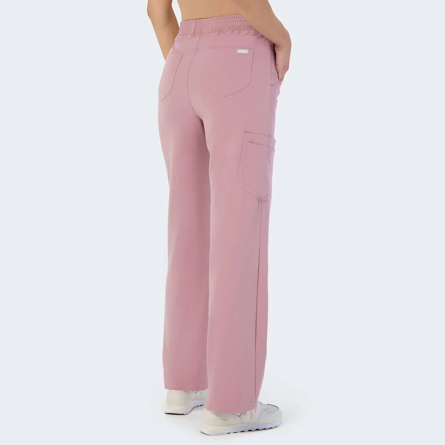 Spodnie medyczne damskie szerokie - BLOSSOM PINK - Image 4