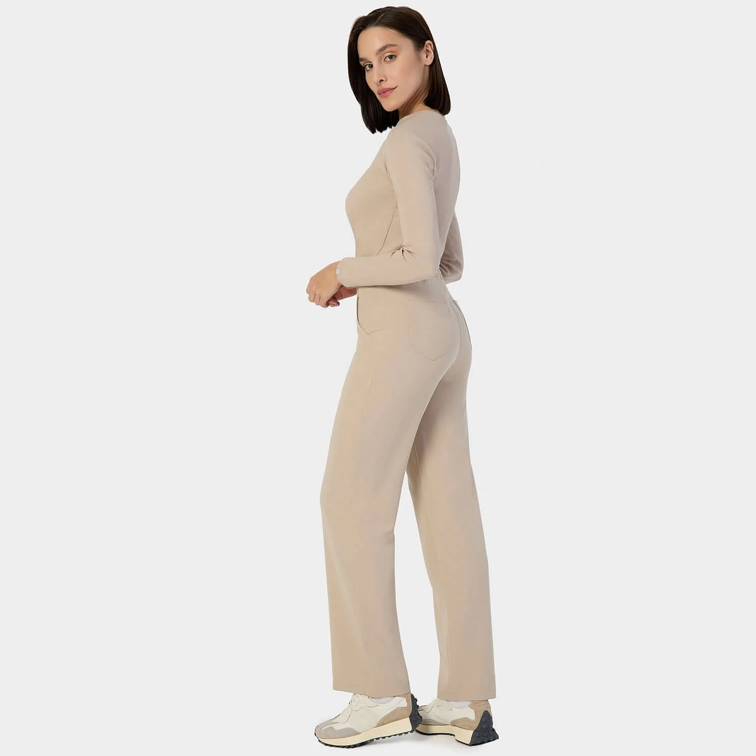 Longsleeve medyczny damski - LATTE - Image 3