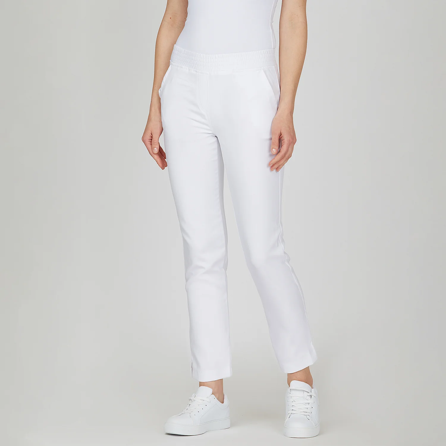 Spodnie medyczne damskie - WHITE - Image 2