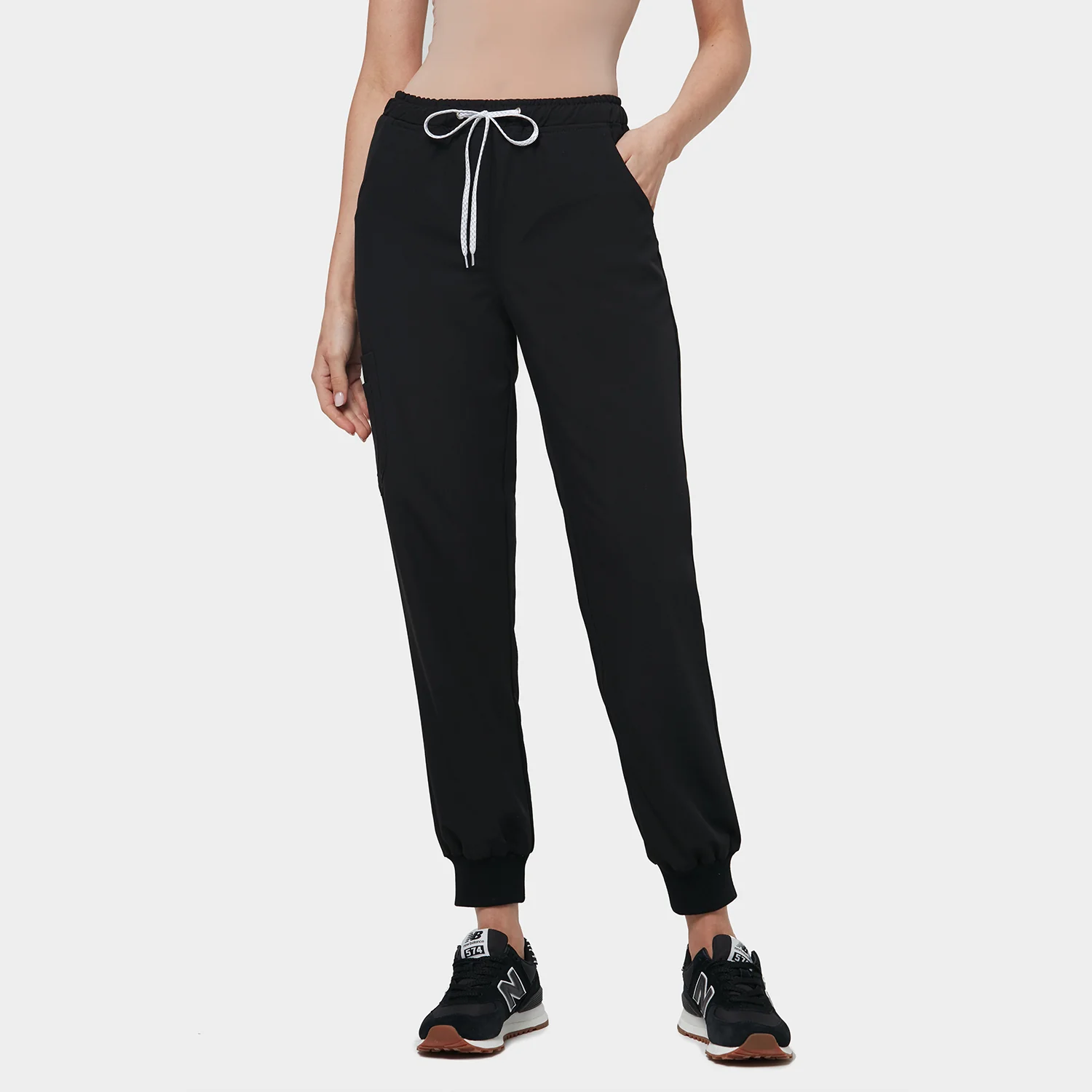 Spodnie medyczne joggery - BLACK - Image 2