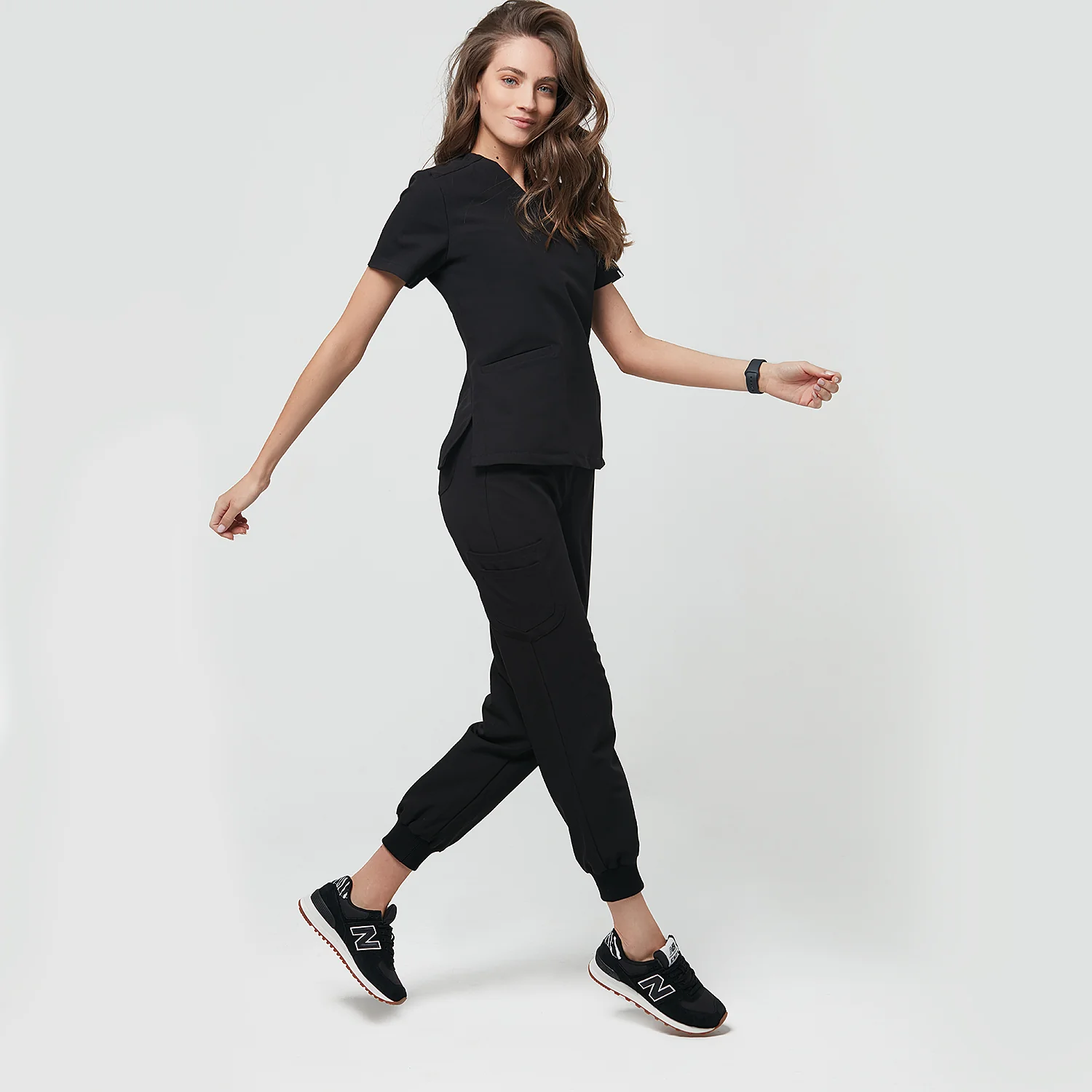 Spodnie medyczne joggery - BLACK - Image 3