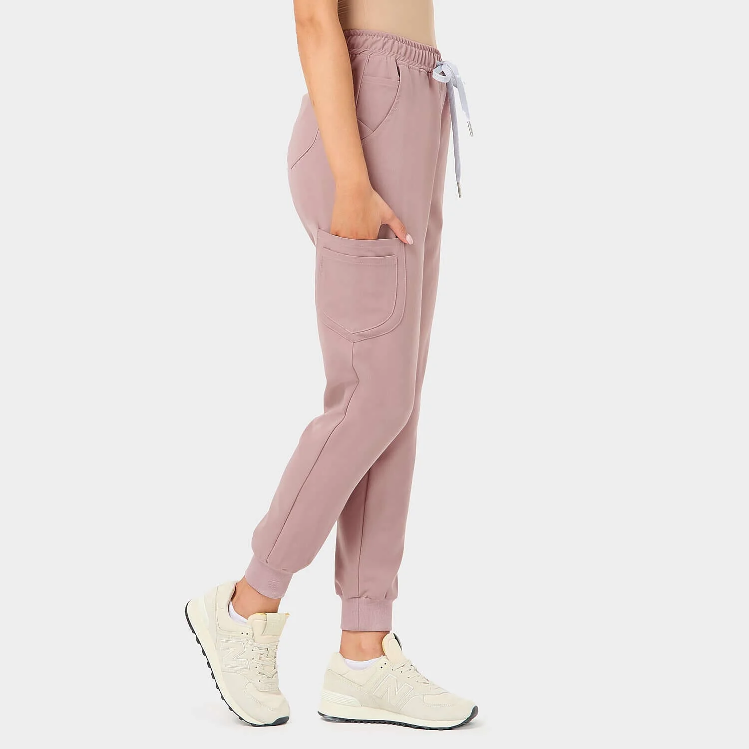 Spodnie medyczne joggery - DUSTY PINK - Image 2