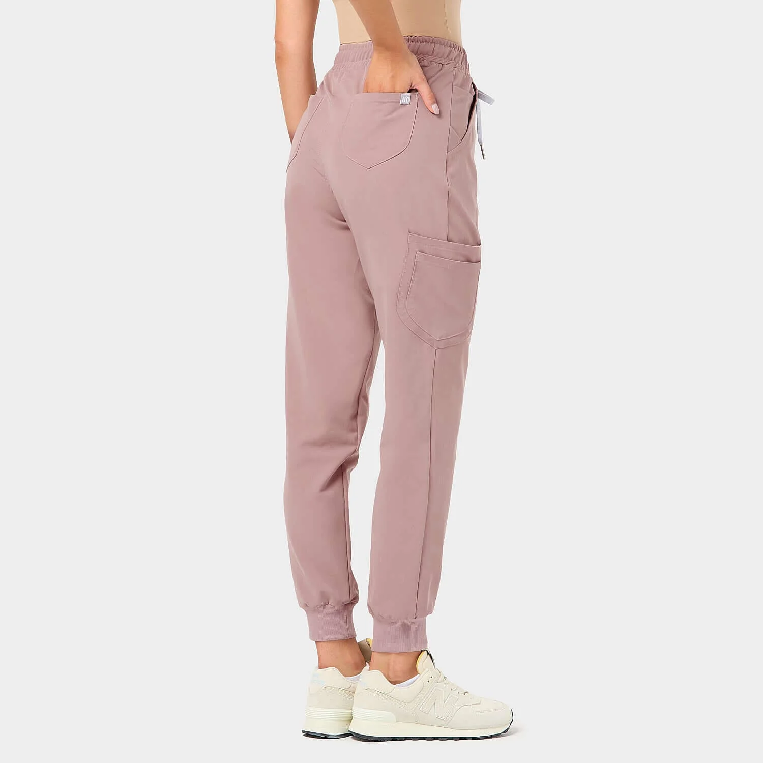 Spodnie medyczne joggery - DUSTY PINK - Image 4