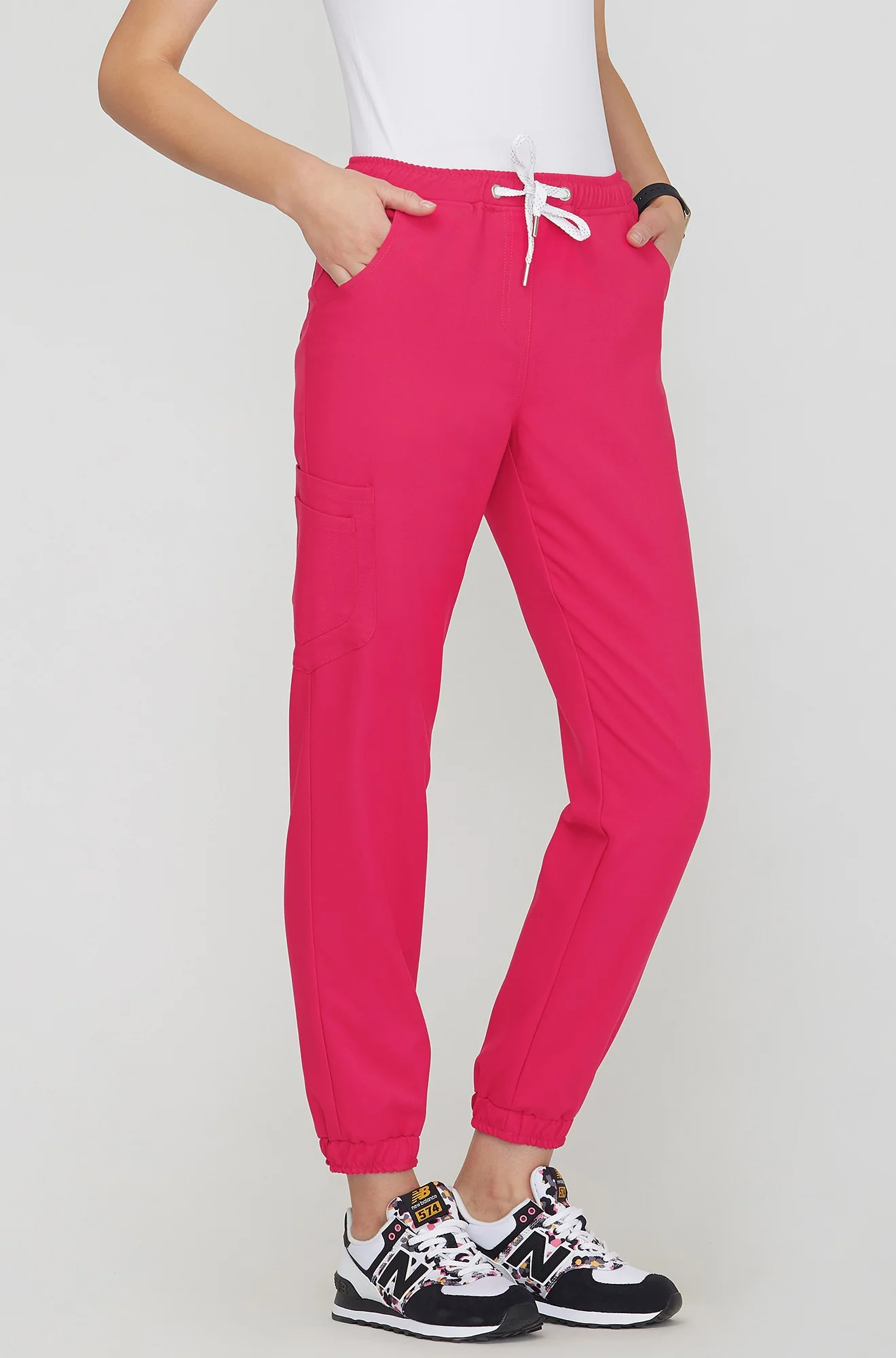 Spodnie medyczne joggery - FUCHSIA - Image 2