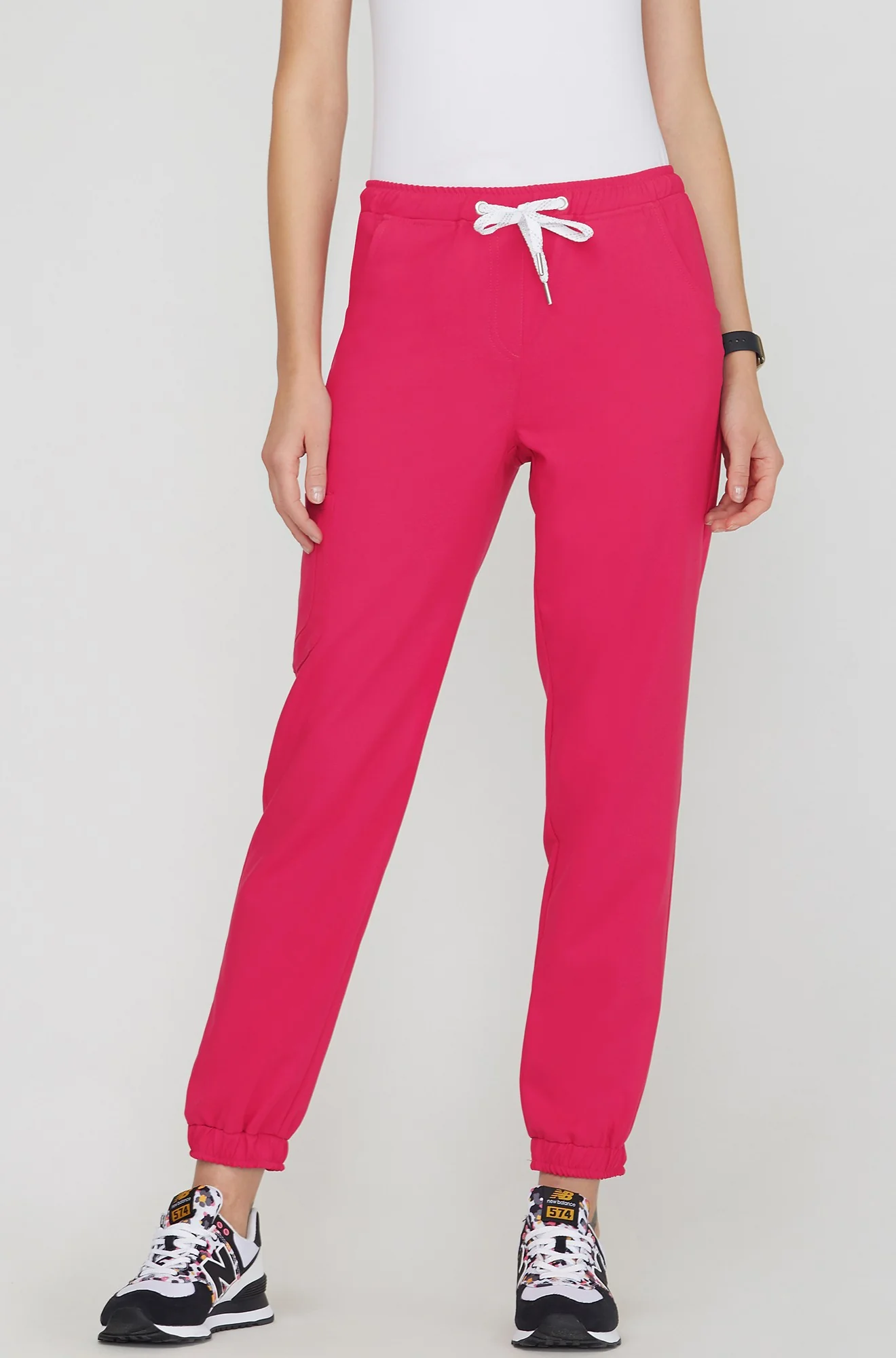 Spodnie medyczne joggery - FUCHSIA - Image 3