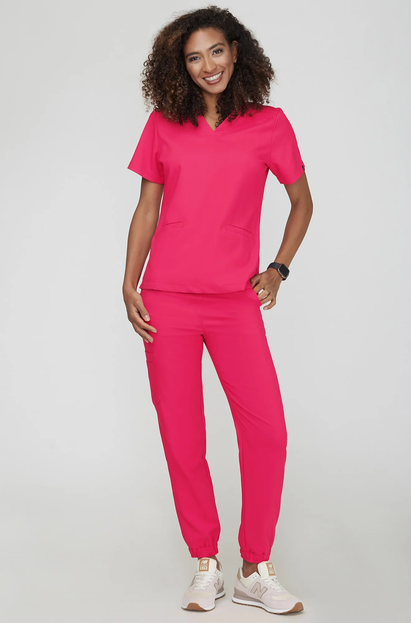 Spodnie medyczne joggery - FUCHSIA - Image 5
