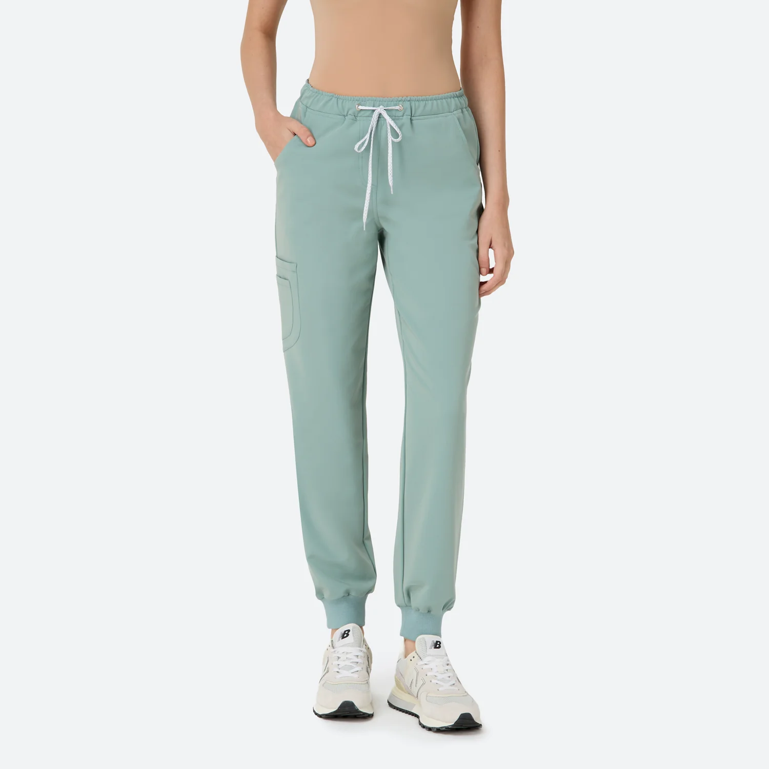 Spodnie medyczne joggery - SAGE GREEN