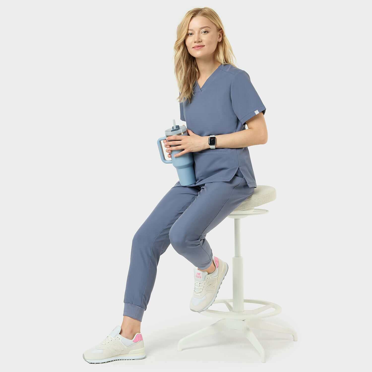 Spodnie medyczne joggery scrubs - INK BLUE - Image 2