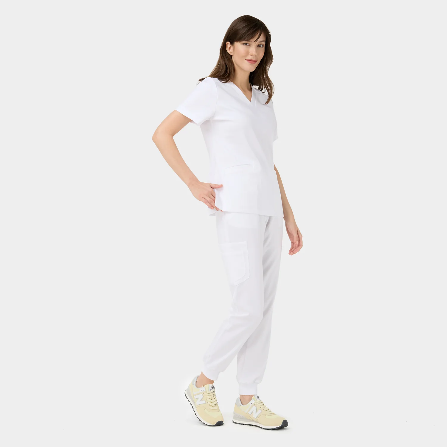 Spodnie medyczne joggery - WHITE - Image 4